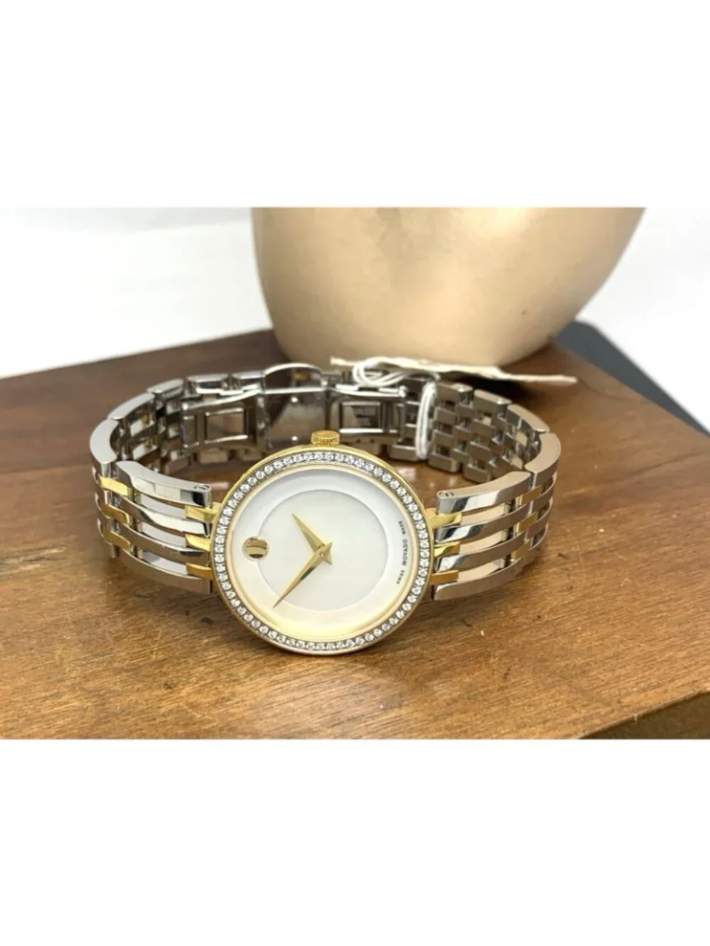 Movado Women's Watch 0607085 Mother of Pearl Diamond Swiss Quartz Two Tone Steel